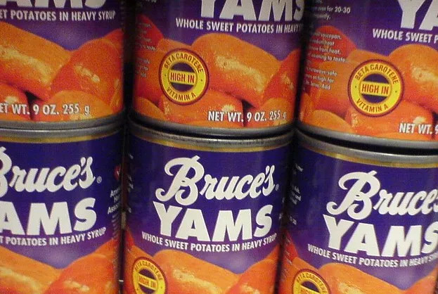 Cans of Bruce's Yams